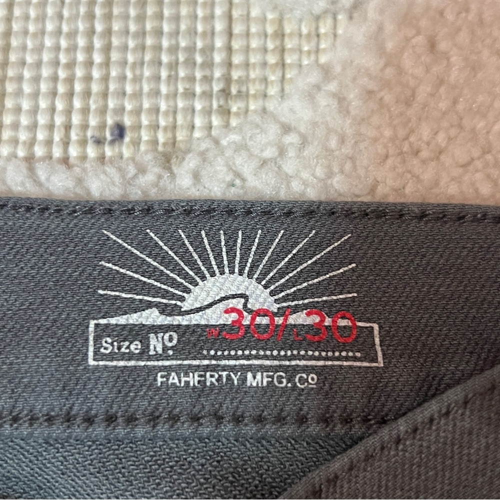 FAHERTY Men's Stretch Terry 5-Pocket Pant Slate Size 30x29 Slim Straight Stretch - Picture 5 of 13